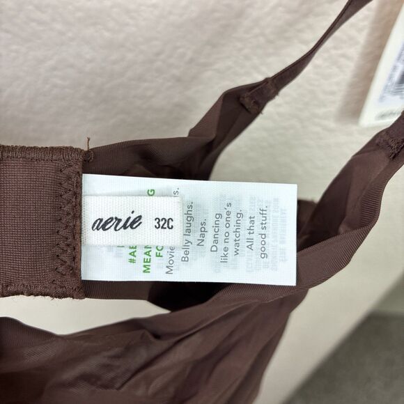Smoothez by Aerie Bra Beige Full Coverage Unlined Underwire 32C Brown New - Picture 4 of 7